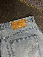 [V0130de] Vintage seltene Bullrot y2k / 2000s blaue baggy jeans shorts