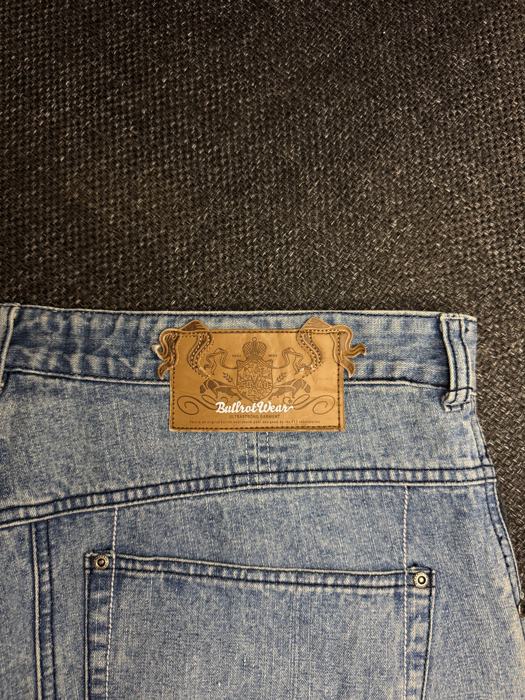 [V0130de] Vintage seltene Bullrot y2k / 2000s blaue baggy jeans shorts