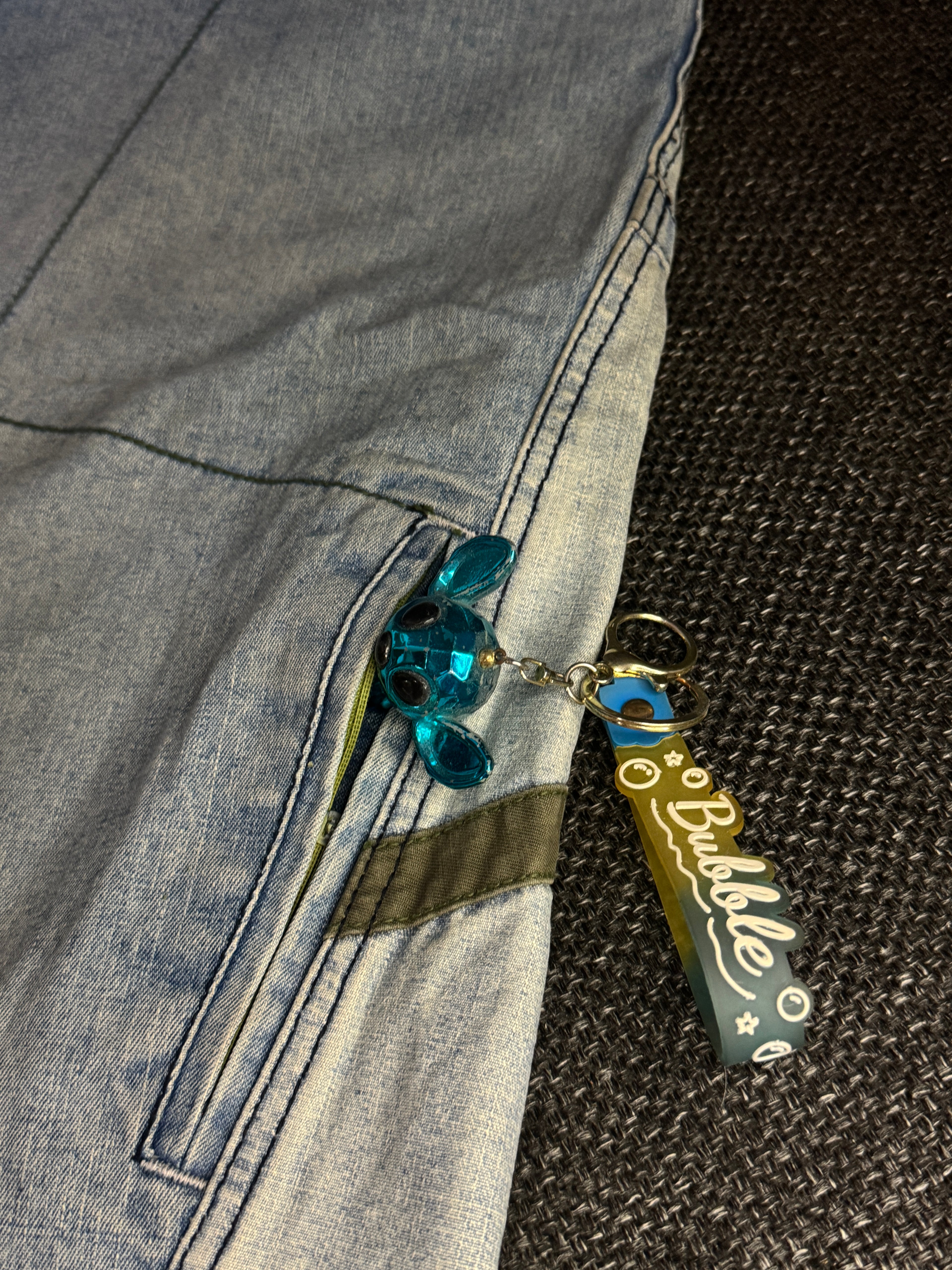 [V0131de] Vintage seltene Bullrot y2k / 2000s blaue baggy jeans shorts
