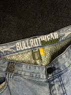 [V0131de] Vintage seltene Bullrot y2k / 2000s blaue baggy jeans shorts