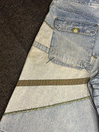 [V0131de] Vintage seltene Bullrot y2k / 2000s blaue baggy jeans shorts