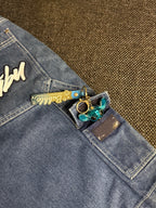 [V0493de] Vintage seltene Fubu y2k / 2000s blaue baggy jeans shorts