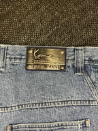 [V0660de] Vintage y2k Karl Kani blaue baggy jeans shorts