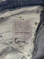 [V0660de] Vintage y2k Karl Kani blaue baggy jeans shorts