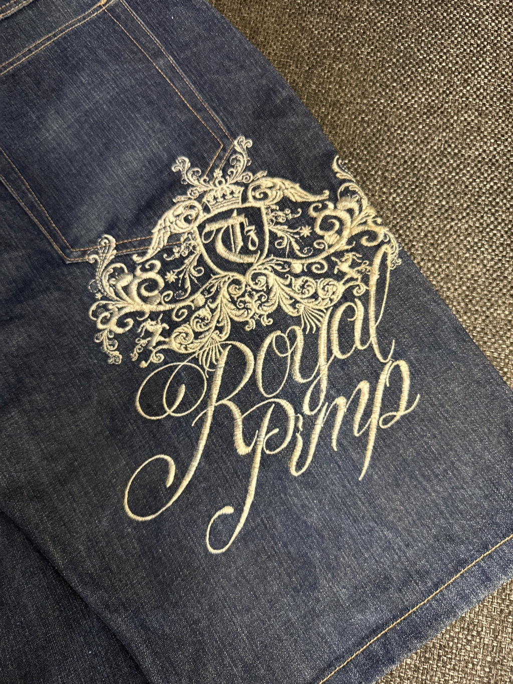 [V0867de] Vintage seltene Townz y2k / 2000s marineblaue baggy jeans shorts