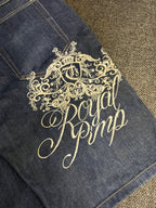 [V0867de] Vintage seltene Townz y2k / 2000s marineblaue baggy jeans shorts