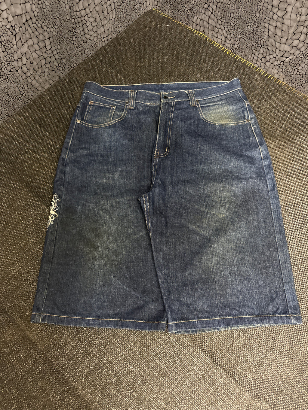 [V0867de] Vintage seltene Townz y2k / 2000s marineblaue baggy jeans shorts