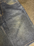[V0867de] Vintage seltene Townz y2k / 2000s marineblaue baggy jeans shorts