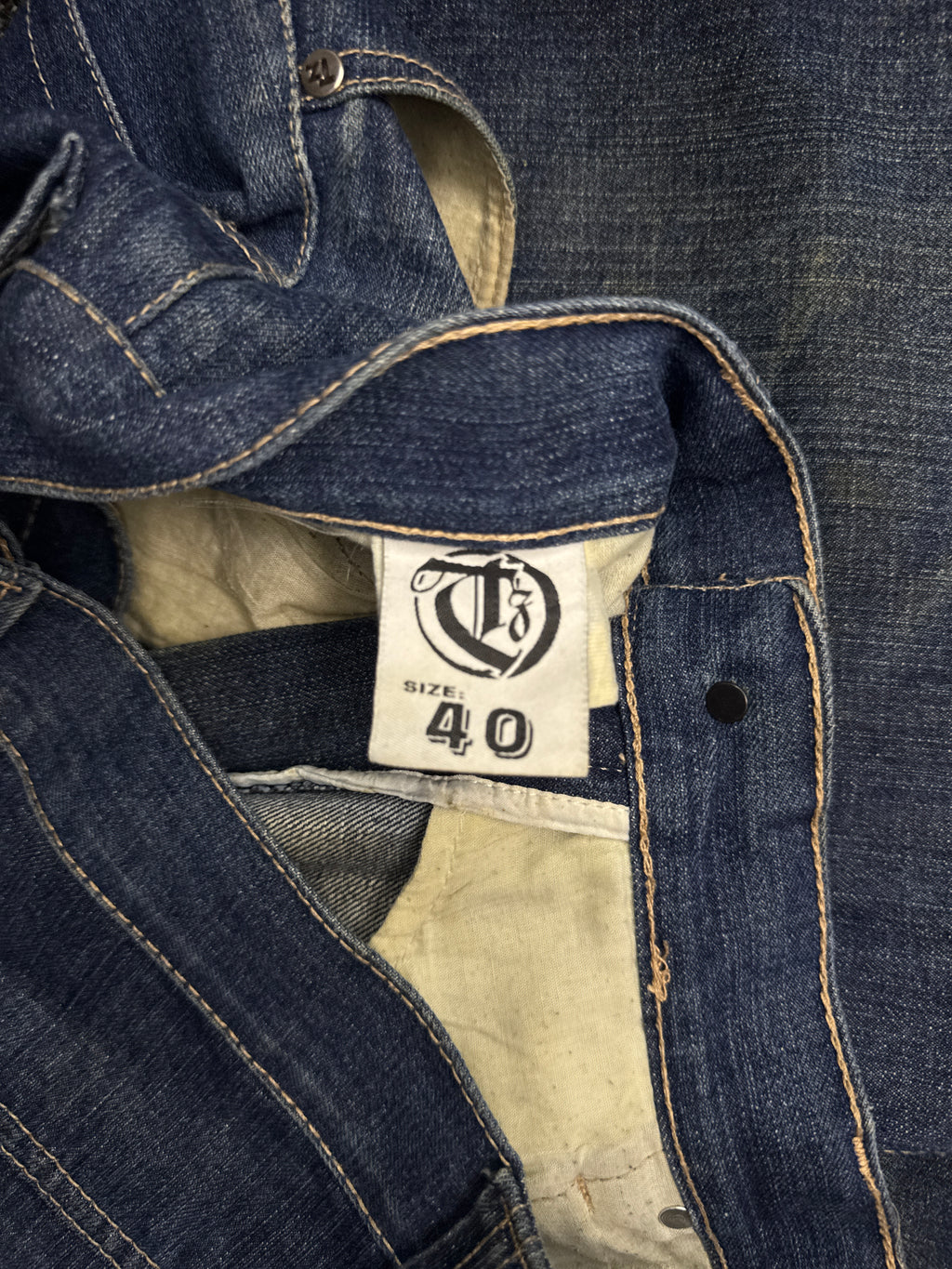 [V0867de] Vintage seltene Townz y2k / 2000s marineblaue baggy jeans shorts