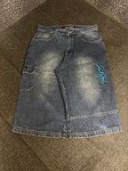 [V0156de] Vintage seltene Southpole y2k / 2000s blaue baggy jeans shorts