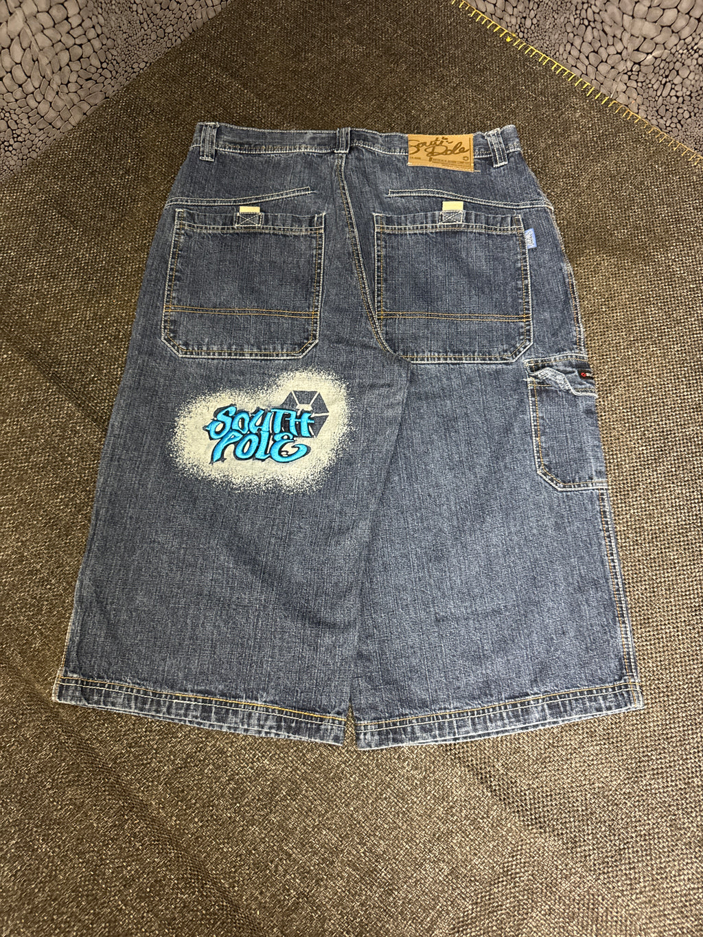 [V0156de] Vintage seltene Southpole y2k / 2000s blaue baggy jeans shorts