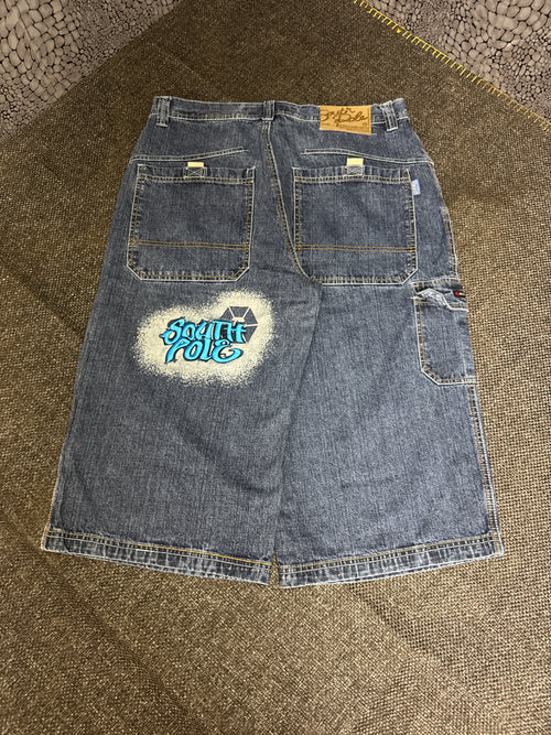 [V0156de] Vintage seltene Southpole y2k / 2000s blaue baggy jeans shorts