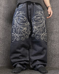 [V0968de] Vintage y2k Makaveli marineblaue baggy jeans