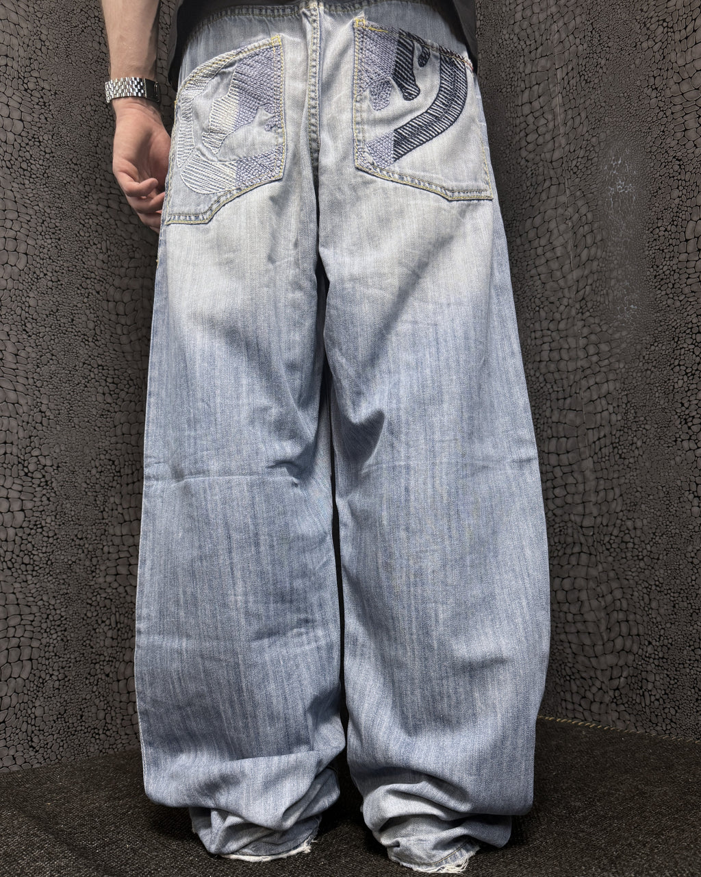 [V0962de] Vintage y2k Ecko blaue baggy jeans