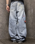 [V0533] Vintage y2k Fishbone blaue baggy jeans