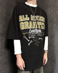 [V0752de] Vintage y2k Southpole schwarz goldenes T-Shirt (All Access Granted)