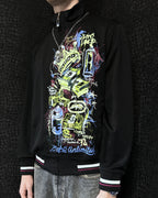 [V0838de] Vintage y2k Ecko schwarz grüne Trainingsjacke (Grunge)