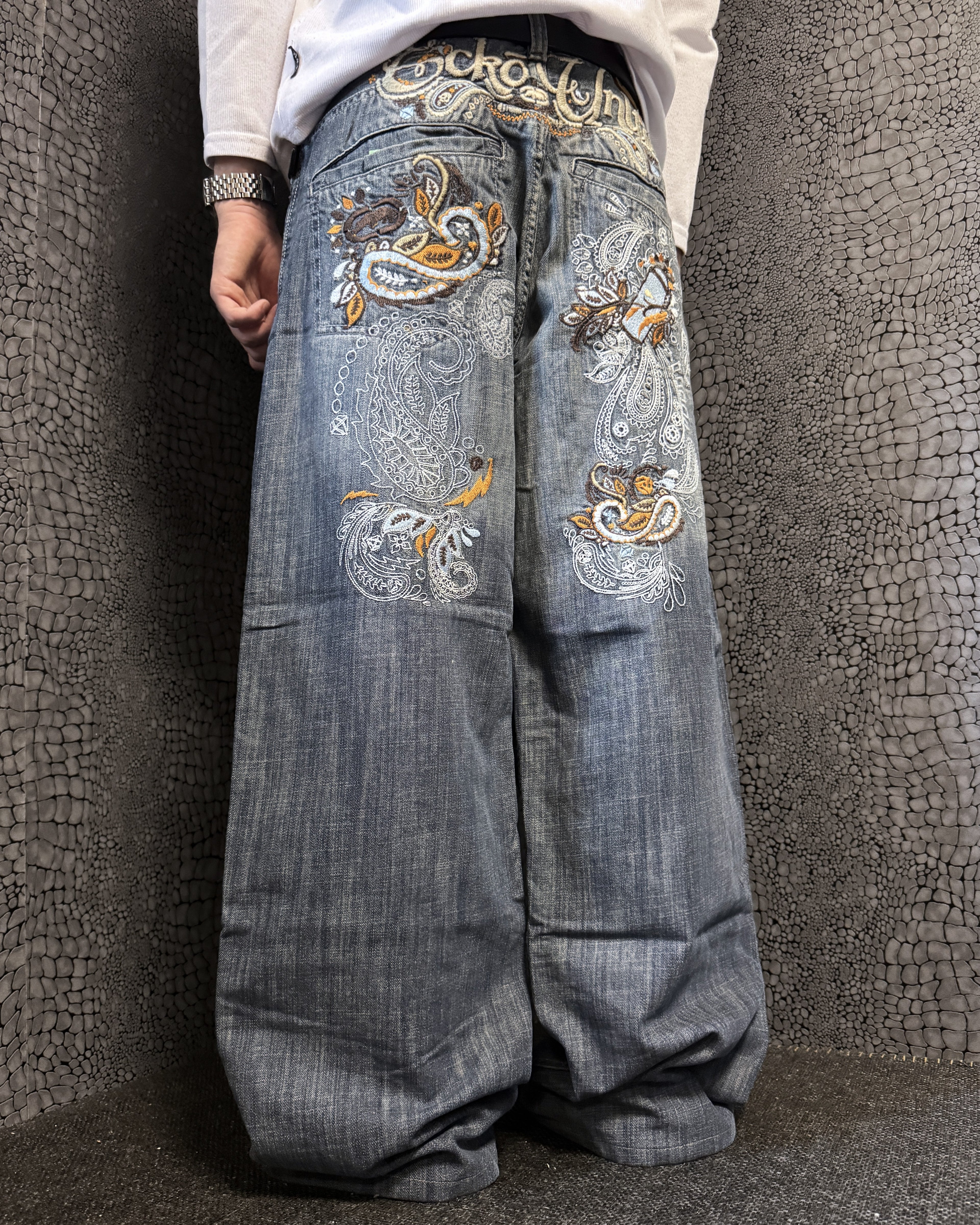 [V0845] Vintage y2k Ecko blaue baggy jeans (Paisley)