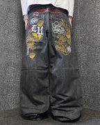 [V0963de] Vintage y2k Ecko schwarze baggy jeans (Japan)