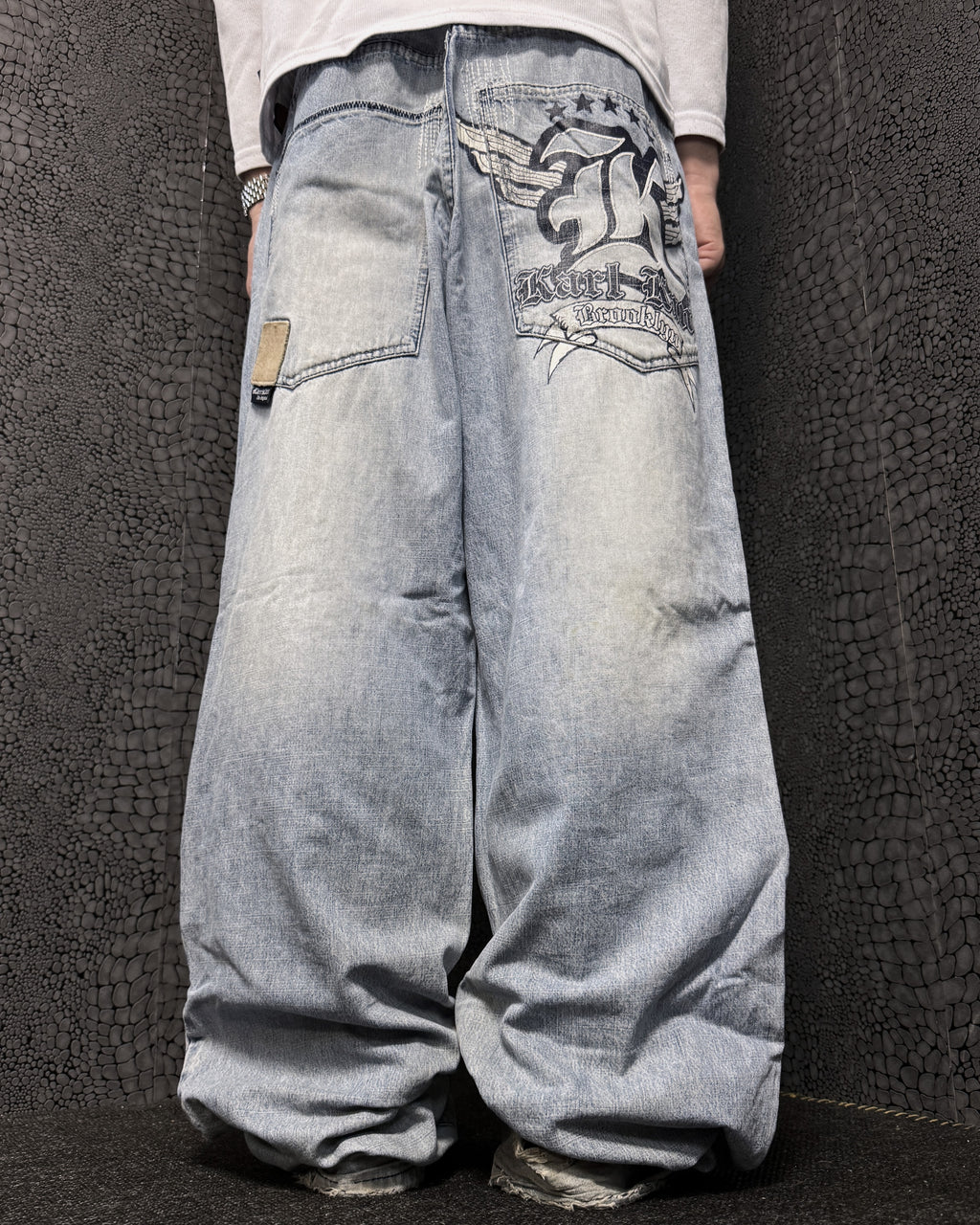[V0848de] Vintage y2k Karl Kani blaue baggy jeans