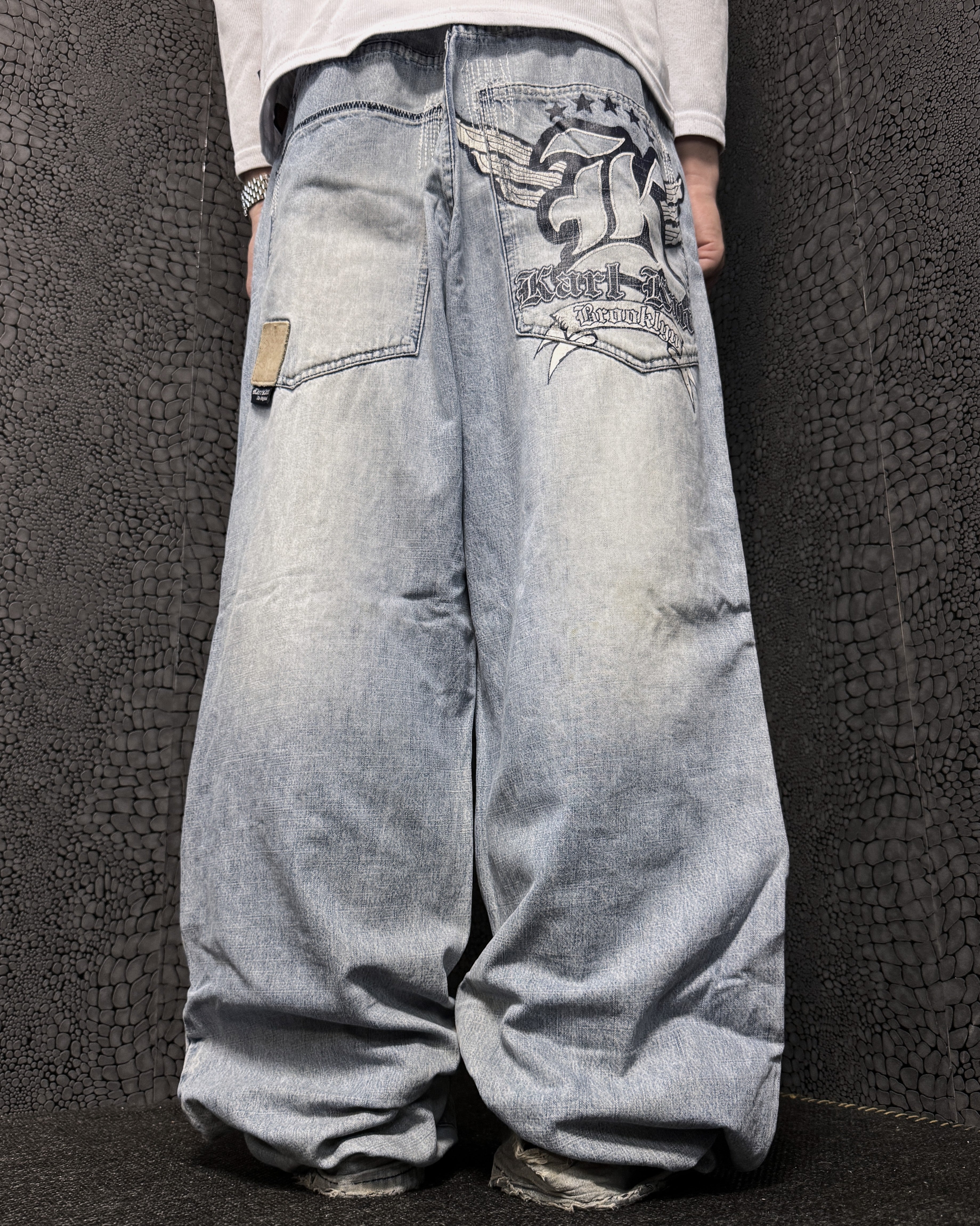 [V0848de] Vintage y2k Karl Kani blaue baggy jeans