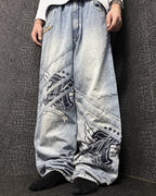 [V0848de] Vintage y2k Karl Kani blaue baggy jeans