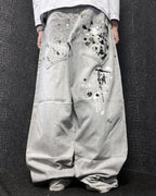 [V0888de] Vintage y2k Southpole graue baggy jeans (Paint Splatter)