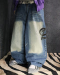 [V0815de] Vintage y2k Akademiks blaue baggy jeans