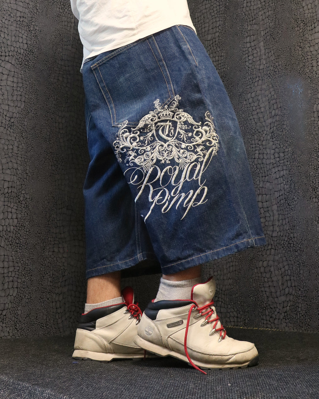 [V0867de] Vintage seltene Townz y2k / 2000s marineblaue baggy jeans shorts