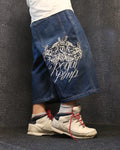 [V0867de] Vintage seltene Townz y2k / 2000s marineblaue baggy jeans shorts