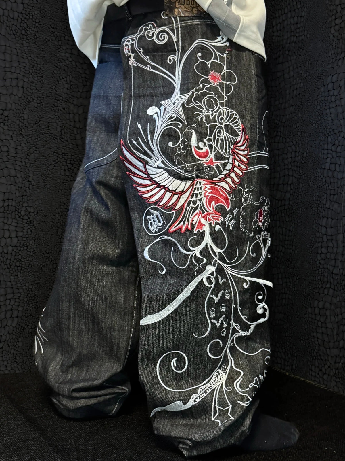 [V0859de] Vintage y2k Artful Dodger nero baggy jeans