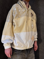 [V0883de] Vintage y2k Karl Kani weiß goldener Hoodie