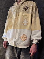 [V0883de] Vintage y2k Karl Kani weiß goldener Hoodie