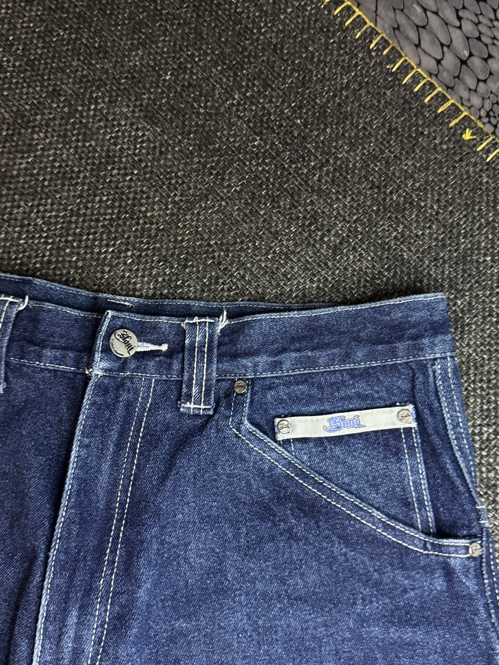 [V0758de] Vintage y2k Karl Kani marineblaue baggy jeans shorts (Street Lyrics - Original Citywear)