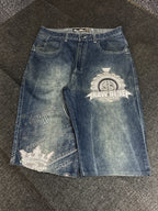 [V0134de] Vintage seltene Raw Blue y2k / 2000s baggy jeans shorts