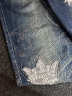 [V0134de] Vintage seltene Raw Blue y2k / 2000s baggy jeans shorts