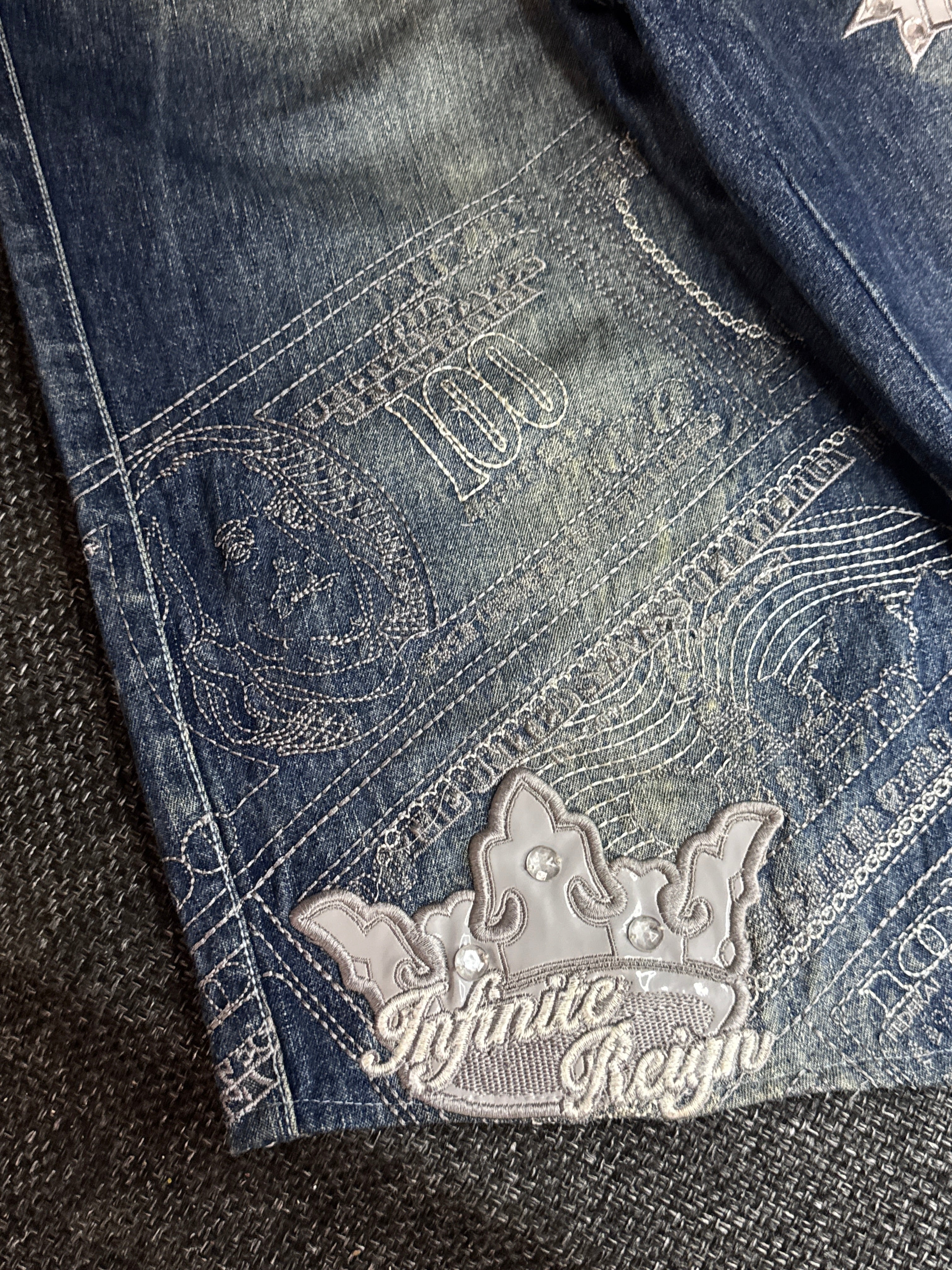 [V0134de] Vintage seltene Raw Blue y2k / 2000s baggy jeans shorts
