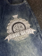 [V0134de] Vintage seltene Raw Blue y2k / 2000s baggy jeans shorts