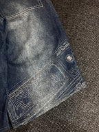 [V0134de] Vintage seltene Raw Blue y2k / 2000s baggy jeans shorts