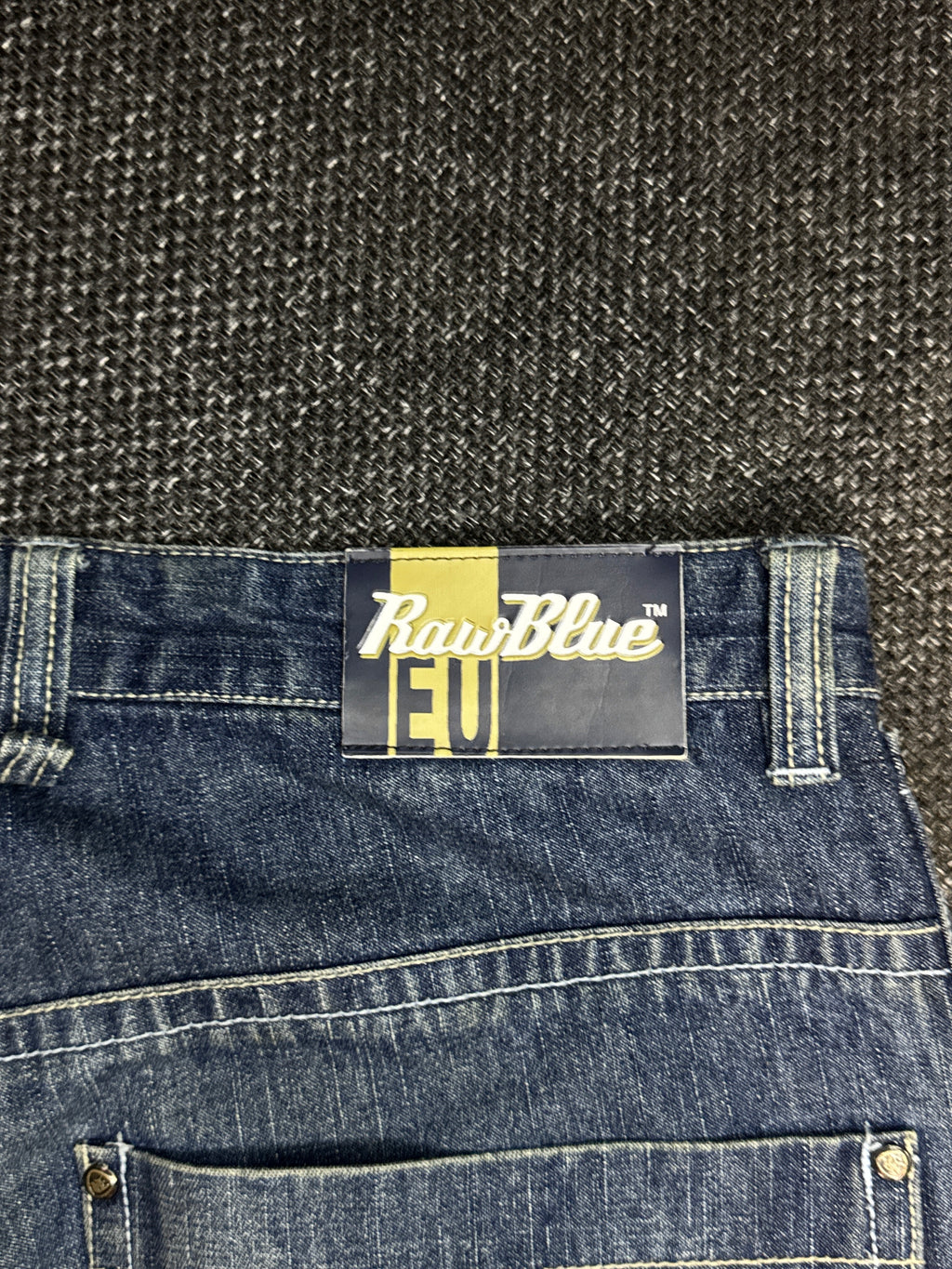 [V0134de] Vintage seltene Raw Blue y2k / 2000s baggy jeans shorts