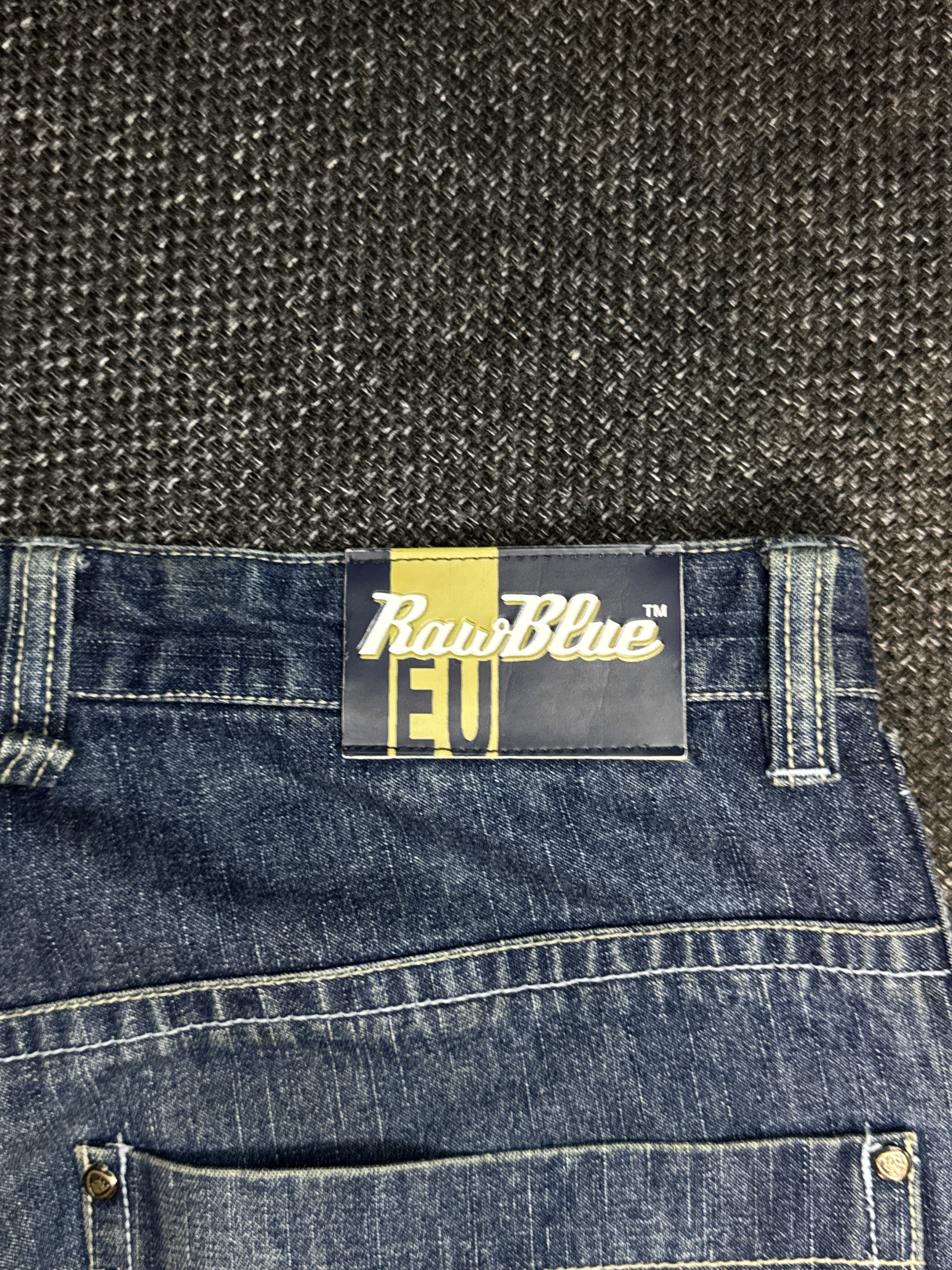 [V0134de] Vintage seltene Raw Blue y2k / 2000s baggy jeans shorts