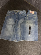 [V0148de] Vintage seltene Southpole y2k / 2000s blaue baggy jeans shorts (Gold Tab)