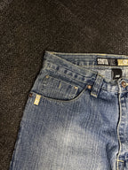 [V0148de] Vintage seltene Southpole y2k / 2000s blaue baggy jeans shorts (Gold Tab)