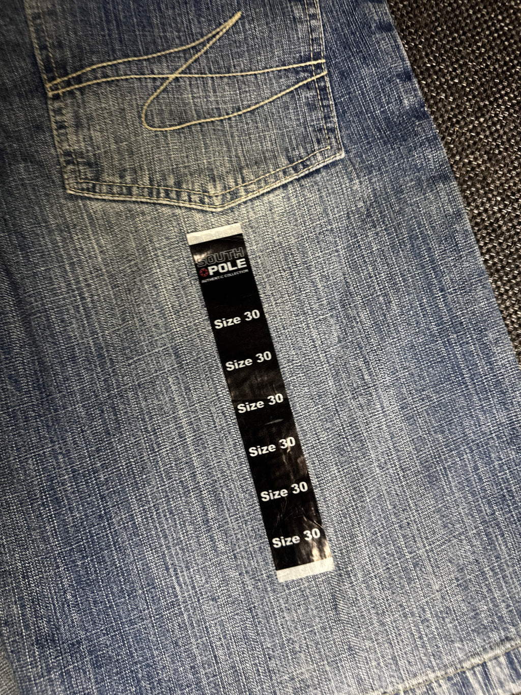 [V0150de] Vintage seltene Southpole y2k / 2000s blaue baggy jeans shorts (Gold Tab)