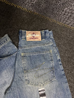 [V0150de] Vintage seltene Southpole y2k / 2000s blaue baggy jeans shorts (Gold Tab)