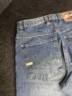 [V0148de] Vintage seltene Southpole y2k / 2000s blaue baggy jeans shorts (Gold Tab)