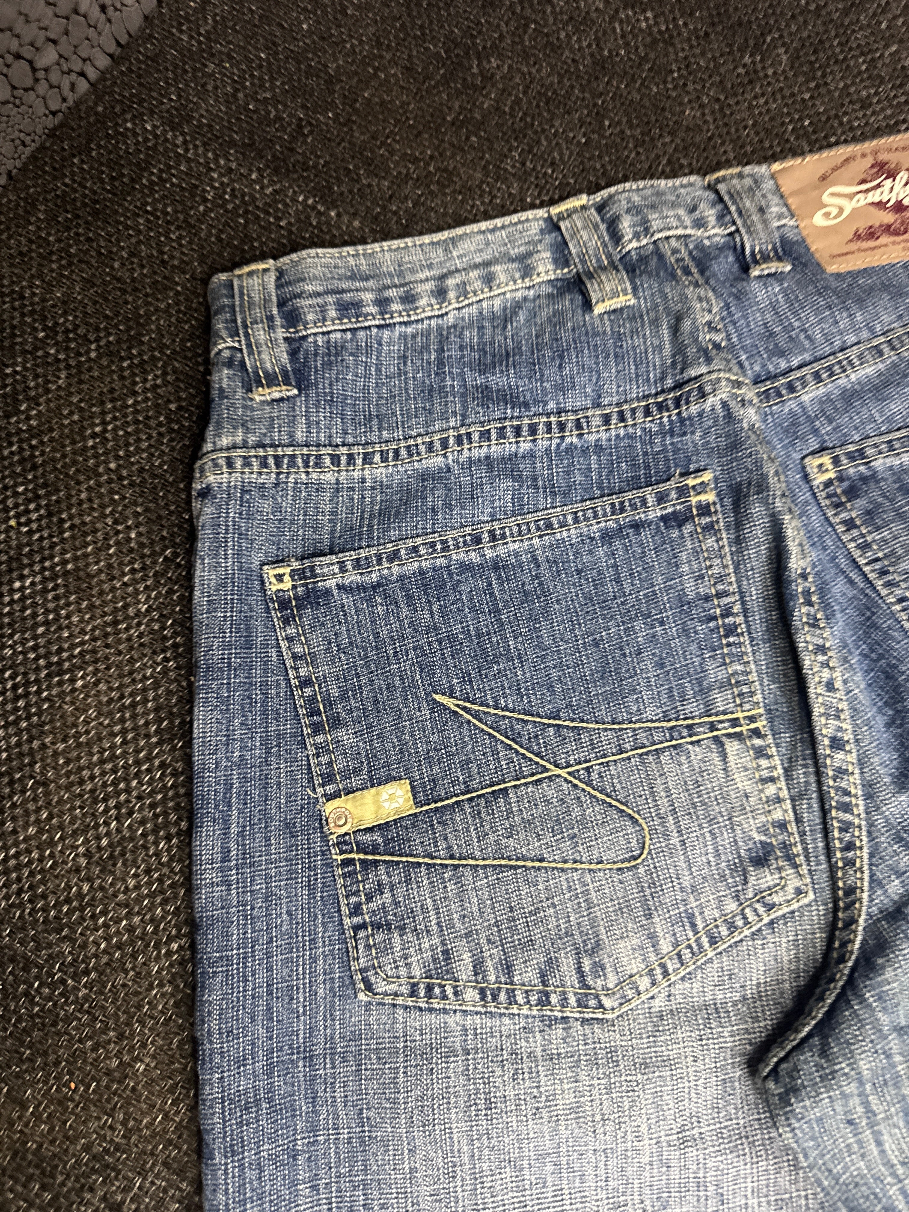 [V0148de] Vintage seltene Southpole y2k / 2000s blaue baggy jeans shorts (Gold Tab)