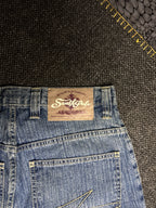[V0148de] Vintage seltene Southpole y2k / 2000s blaue baggy jeans shorts (Gold Tab)