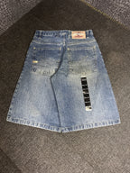 [V0150de] Vintage seltene Southpole y2k / 2000s blaue baggy jeans shorts (Gold Tab)