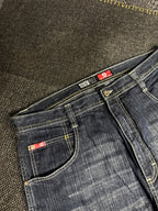[V0661de] Vintage y2k Southpole marineblaue baggy jeans shorts (Red Tab)